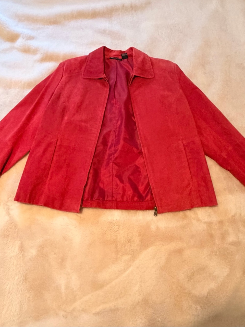 Relativity Red Suede Zip-Front Jacket